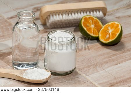 Baking Soda - Sodium Bicarbonate, Vinegar, And Lemon; Cleaning Agent.