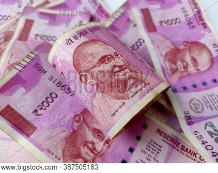 Indian Currency 2000 Rs Bank Note Full Background