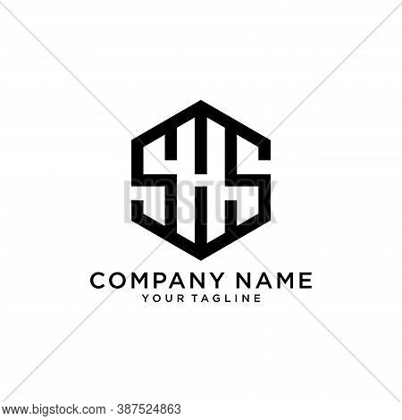 Logo Shs Hexagon, Simple Modern Icon.isolated On White Background