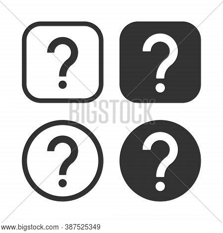 Question Mark Vector Icon. Helpdesk And Service Sign. Web Help And Q&a Symbol. Riddle Logo. Isolated