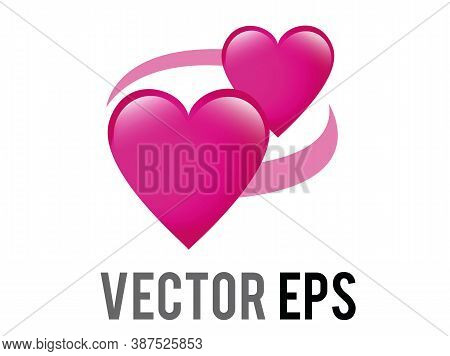 The Isolated Vector Two Revolving Hearts Switching Places Icon With Circular Line