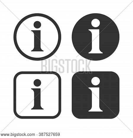 Info Vector Icon. Information Symbol. Helpdesk Service And Support Button Sign. I Point Help Logo. I