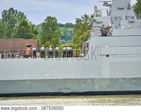 Rouen, France June Circa, 2019. Part Of The Tarik Ben Ziyad Frigate Boat From Morocco, At Armada Exh