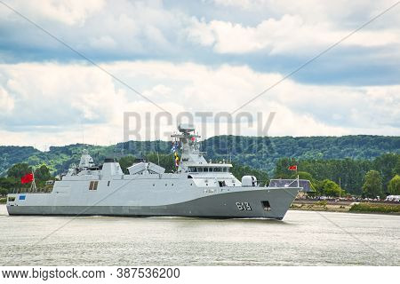 Rouen, France June Circa, 2019. Tarik Ben Ziyad Frigate Boat From Morocco, At Armada Exhibition Meet