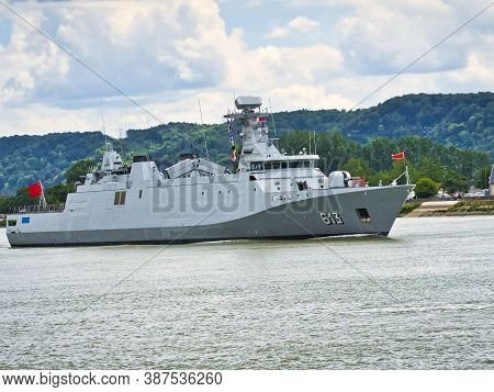 Rouen, France June Circa, 2019. Tarik Ben Ziyad Frigate Boat From Morocco, At Armada Exhibition Meet