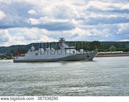 Rouen, France June Circa, 2019. Tarik Ben Ziyad Frigate Boat From Morocco, At Armada Exhibition Meet