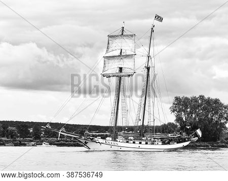 Rouen, France - June Circa, 2019. Sailing Ship Jr Tolkien On The Seine River In France, For Armada E