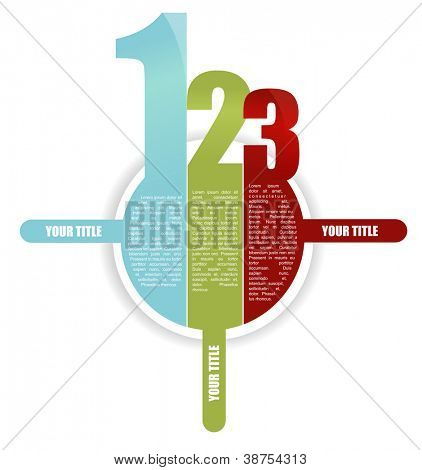 Abstract vector achtergrond concept met drie kleur delen