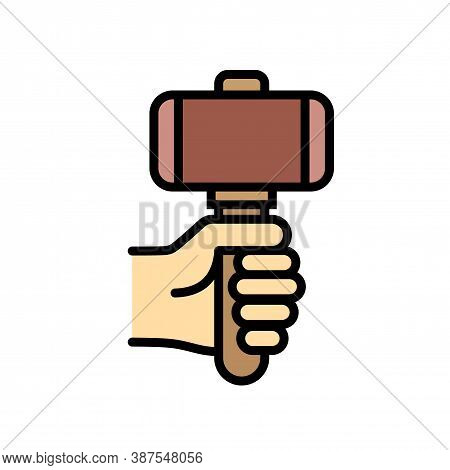 Blacksmith Sledgehammer Icon. Outline Blacksmith Sledgehammer Vector Icon For Web Design Isolated On
