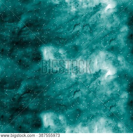 Galaxy Pattern Repeated Design. Turqouise Abstract Background. Galaxy Pattern For Wrapping Paper, Fa