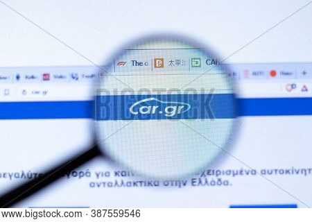 New York, Usa - 29 September 2020: Car.gr Company Website With Logo Close Up, Illustrative Editorial
