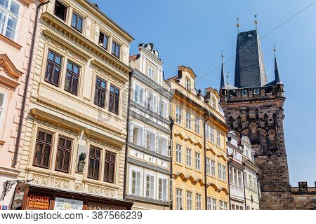 Mostecka Street With A View Of The Bridge Tower Of Charles Bridge, Also Called Malostranska Mostecka
