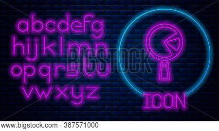Glowing Neon Omelette In Frying Pan Icon Isolated On Brick Wall Background. Omelet In A Skillet. Neo