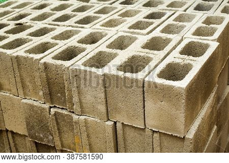 Concrete Block, Cinder Blocks, Breeze Blocks, Hollow Blocks, Besser Blocks Or Besser Bricks Wall Bac