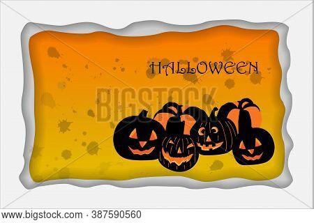 Haloween Scene In The Suneset With The Black And Orange Color About Tree, Grass, Scrarecrow, Crow An