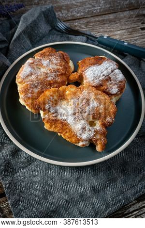 Sweet Pancakes Made Of Apple, Milk And Flour (racuchy)