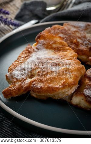 Sweet Pancakes Made Of Apple, Milk And Flour (racuchy)