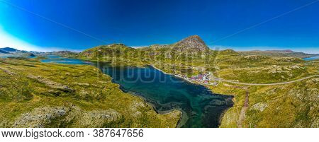 Hiking in amazing Jotunheimen National Park in Norway, Synshorn Mountain