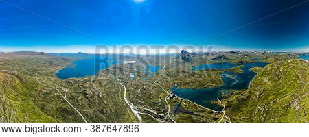 Hiking in amazing Jotunheimen National Park in Norway, Synshorn Mountain