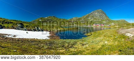 Hiking in amazing Jotunheimen National Park in Norway, Synshorn Mountain