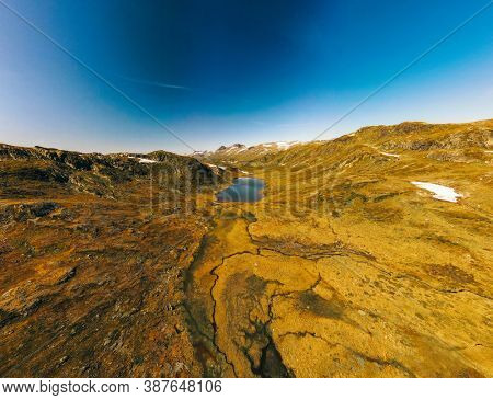 Hiking in amazing Jotunheimen National Park in Norway, Synshorn Mountain