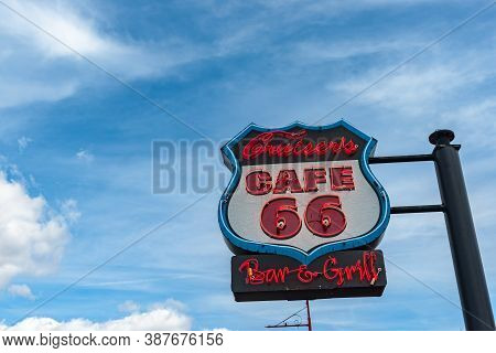Williams Usa - September 29 2015: Retro Style Iconic Bar And Grill Sheild Shape Sign For Cruisers Ca