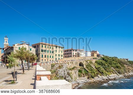 Piombino,italy - September 4,2020 - In The Streets Of Piombino. Piombino Lies On The Border Between 