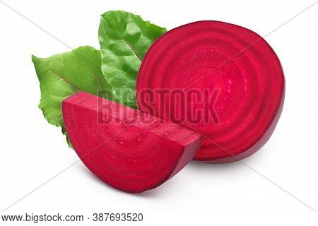 Beetroot Slice Isolated On White Background With Clipping Path And Full Depth Of Field