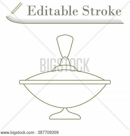 Peg-top Icon. Editable Stroke Simple Design. Vector Illustration.