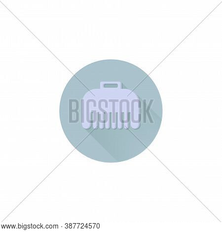 Hair Clamp Colorful Flat Vector Icon With Long Shadow