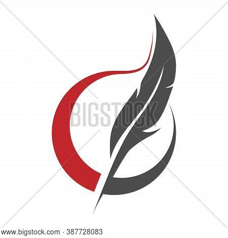 Plumelet Divides The Semicircle. Blank For A Logo, Brand, Or Sticker. Stock Illustration
