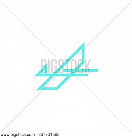 Geometric Shaped Line Art Logo Of A Flying Crane