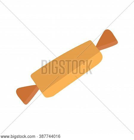 Vector Logo Of Candy Shop. Template Icon Of Candies.delicious Long Yellow Flat Candy Flapper. Minima