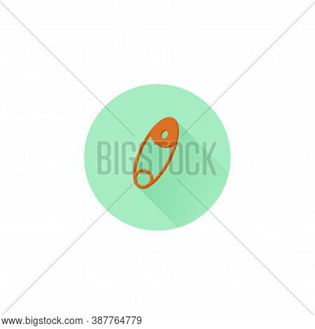 Clothes Pin Colorful Vector Flat Icon With Long Shadow