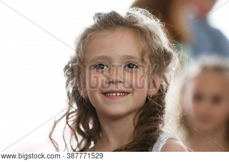 June 03, 2016 Belarus, Gomil. City Holiday. Portre Is A Beautiful Six-year-old Girl.