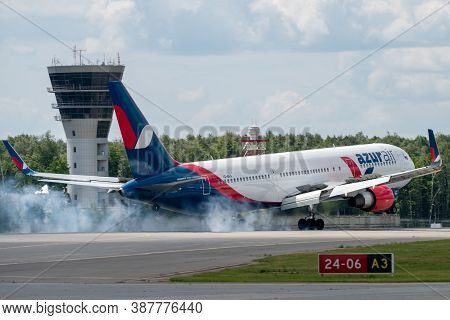 July 2, 2019, Moscow, Russia. Airplane Boeing 767-300 Azur Air Airline At Vnukovo Airport In Moscow.