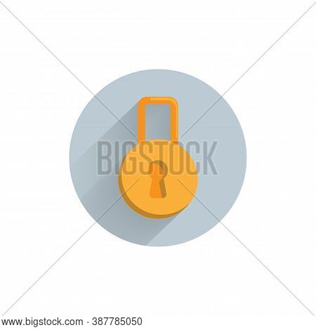 Padlock Colorful Flat Icon With Long Shadow. Lock Flat Icon