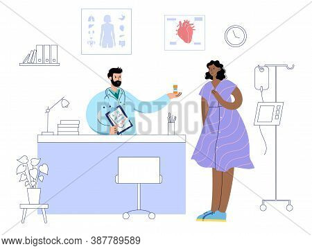 Human Heart Concept. Cardiology Clinic. Cardiologist Appointment, Treatment, Patient Help In Doctors