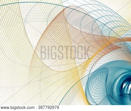 Multi-colored Lines Intersect And Create Cells. Abstract Fractal Background With Technological Netwo