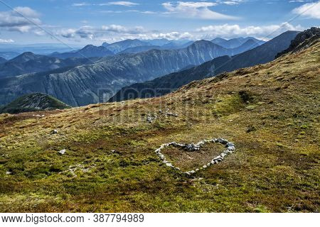 Stoned Heart Western Tatras Mountains, Slovak Republic. Hiking Theme. Seasonal Natural Scene.