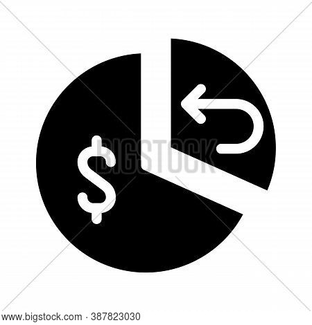 Pie Chart Cashback And Purchaise Glyph Icon Vector Illustration
