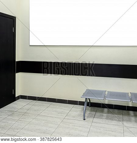 Stock For Mockup. Frame For A Photo, Picture, Or Inscription. Modern Office Interior. A Frame Hangs 