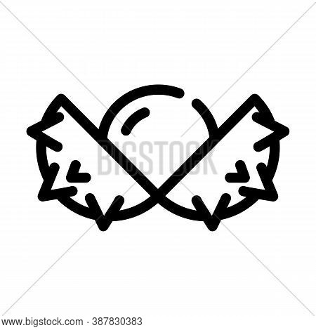 Chestnut Nut Line Icon Vector Black Illustration