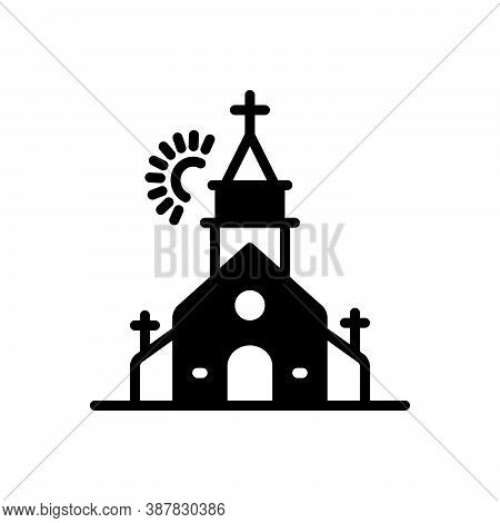Black Solid Icon For Church House-of-god Place-of-worship Fane House-of-worship Faith Religion Chris