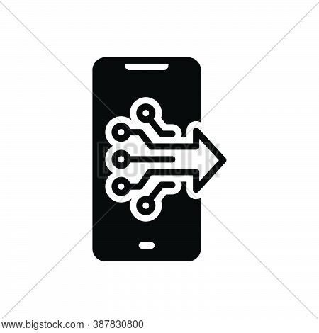 Black Solid Icon For Digital Analog Microcomputer Technology App Software Tech Electricity Processor