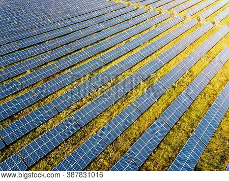 Solar Panel(solar Cell) With The Cloud On Sky, Solar Energy Panel Photovoltaic Cell, Hot Climate Cau