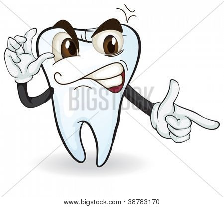 illustrazione dettagliata di un dente su sfondo bianco
