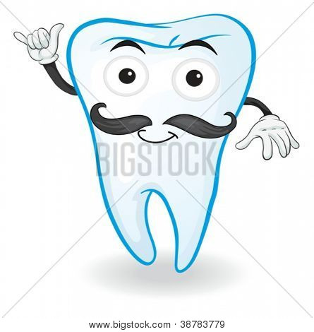 illustrazione di un dente su sfondo bianco
