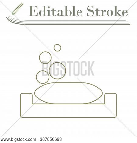 Soap-dish Icon. Editable Stroke Simple Design. Vector Illustration.