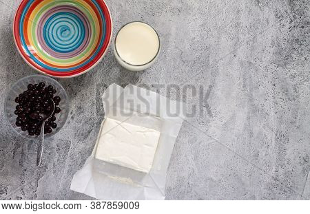 Healthy Dietary Breakfast With Cottage Cheese And Berries